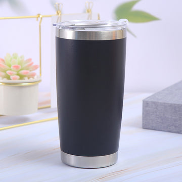 Coffee Cup tumbler 20 OZ - Travel Coffee Car Tumbler 20 oz, Double-wall vacuum insulation technology,Insulated Mug with Lid, Stainless Steel Cup for Outdoor, Powder Coated Black/White/Blue/Purple