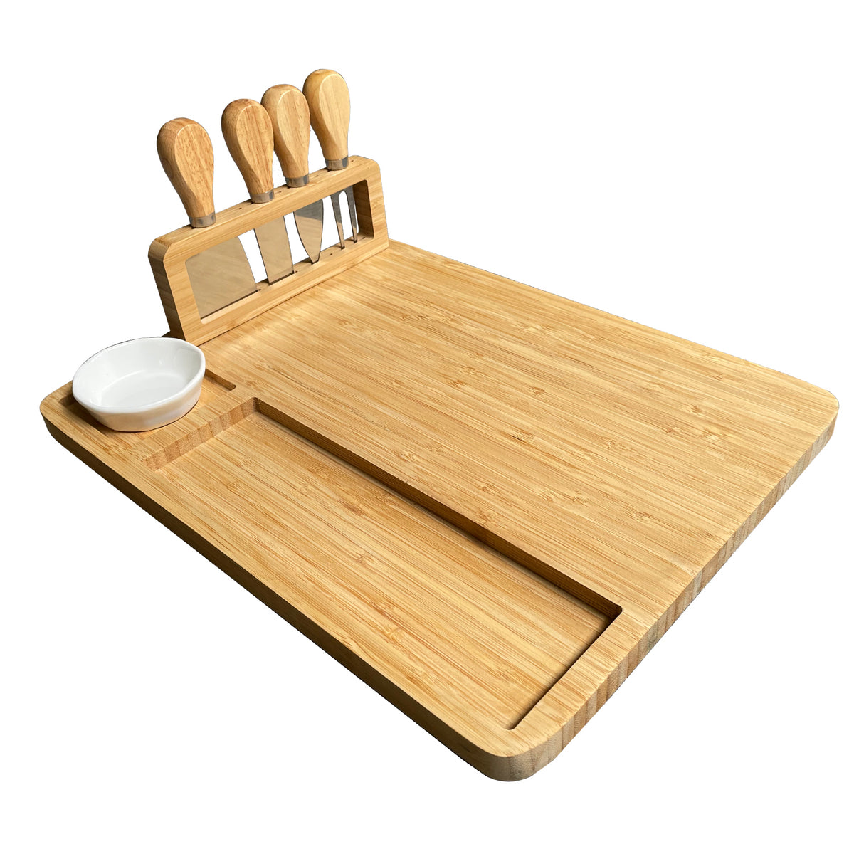 Bamboo Cheese Board Blank & Knife Set