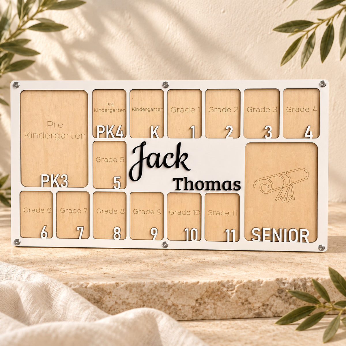 Personalized School Photo Frame — 2.5 × 3.5 & 5 × 7 Photos