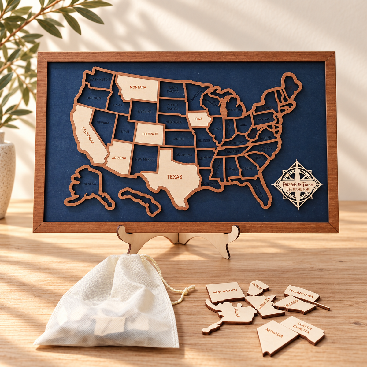 Custom USA Travel Map - 50 States Puzzle Map