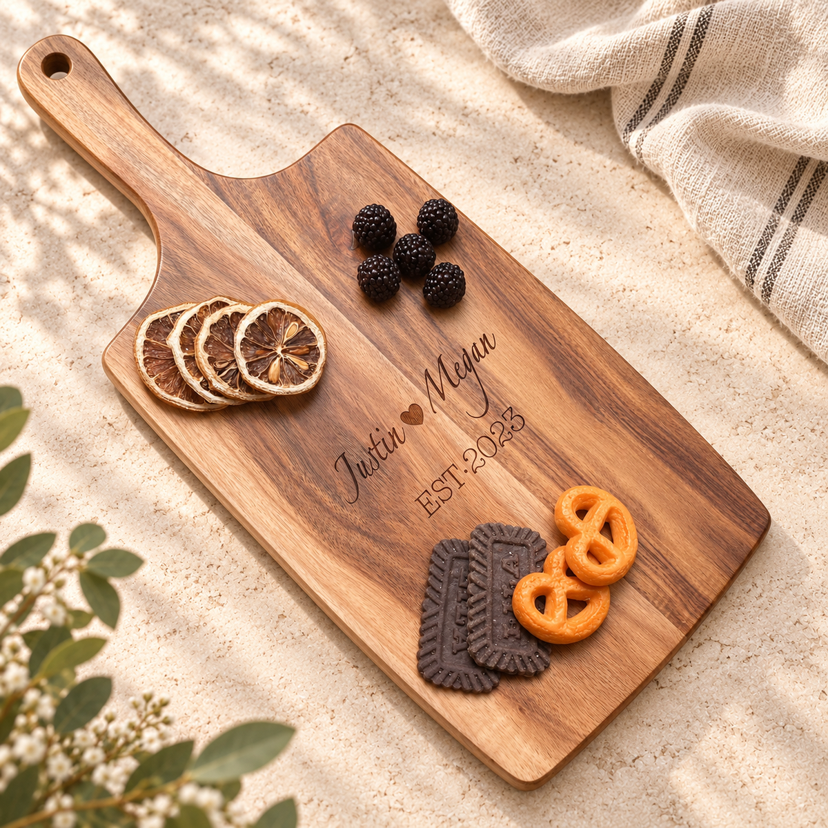 Personalized Charcuterie Board with Handle