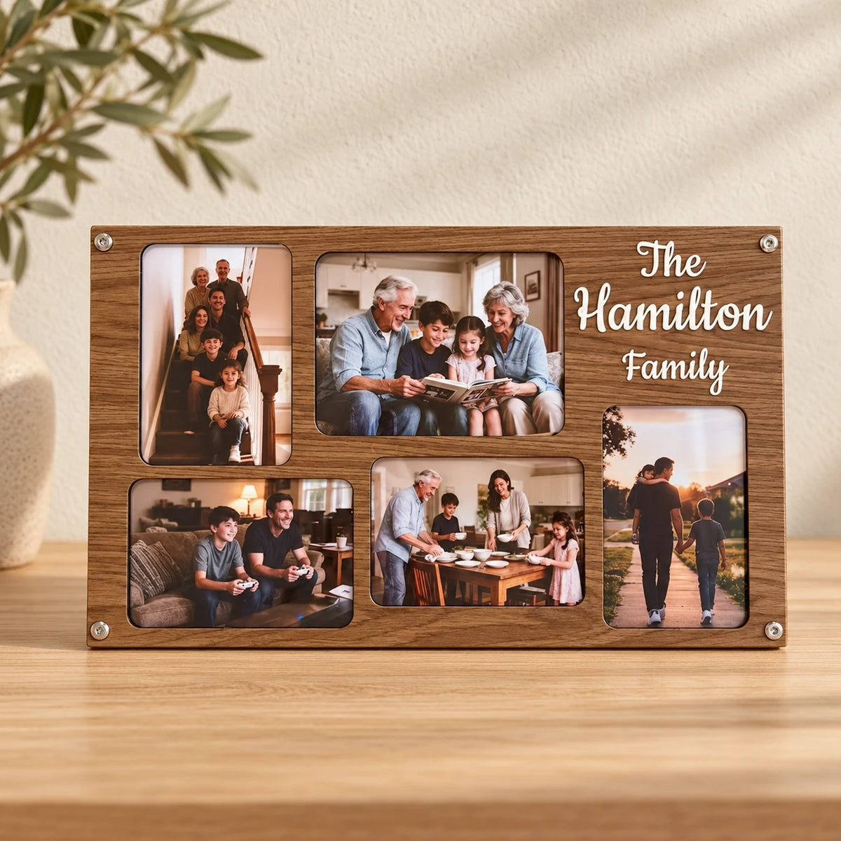 Personalized Family Collage Frame — Five Photos