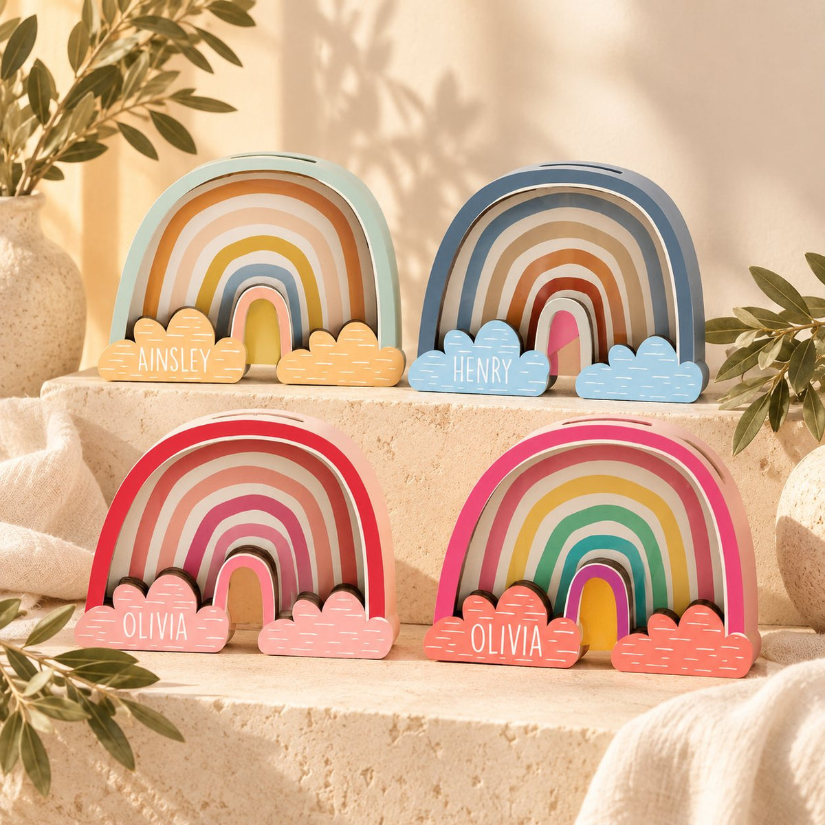 Personalized Rainbow Money Box