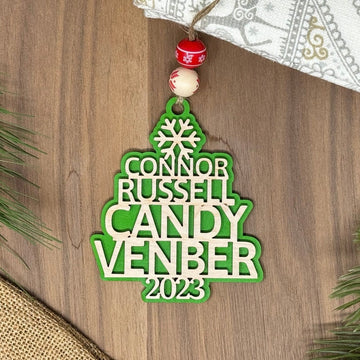 Custom Christmas Tree Name Ornaments 2023,Personalized Wooden Christmas Tree Ornaments,Gift for Family,New Year Gift,Handmade in USA