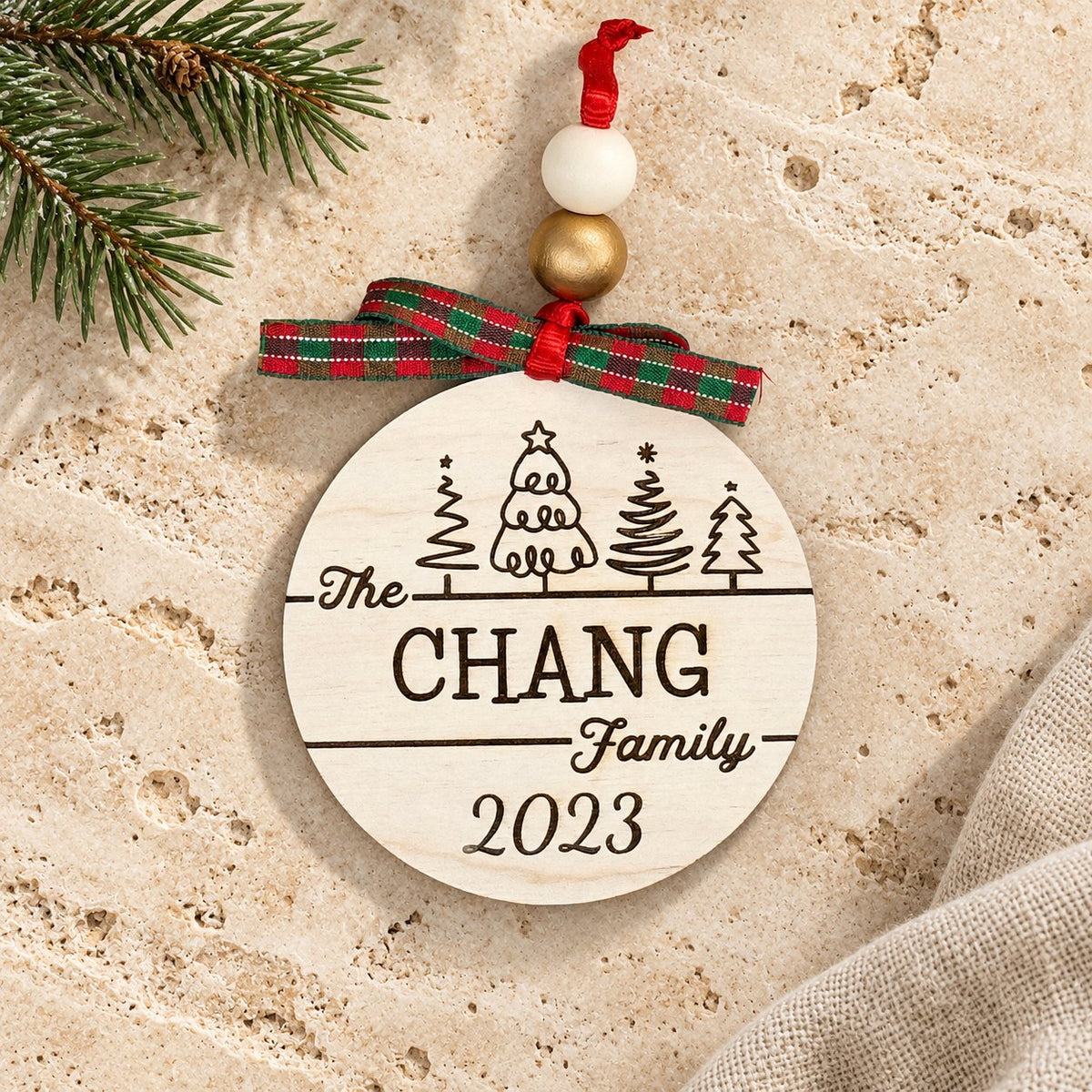 Custom Family Name Christmas Ornament