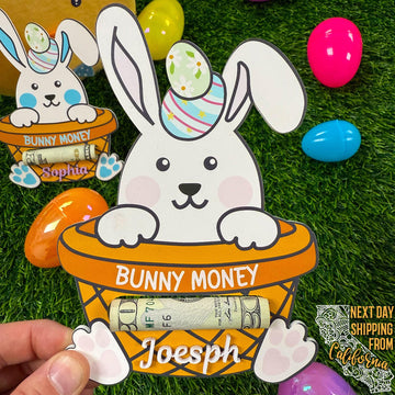 Custom Name Easter Bunny Money Holder Gift | Easter Basket Stuffers | Easter Bunny Money Gift | Personalized Easter Gift | Easter Kid Gifts
