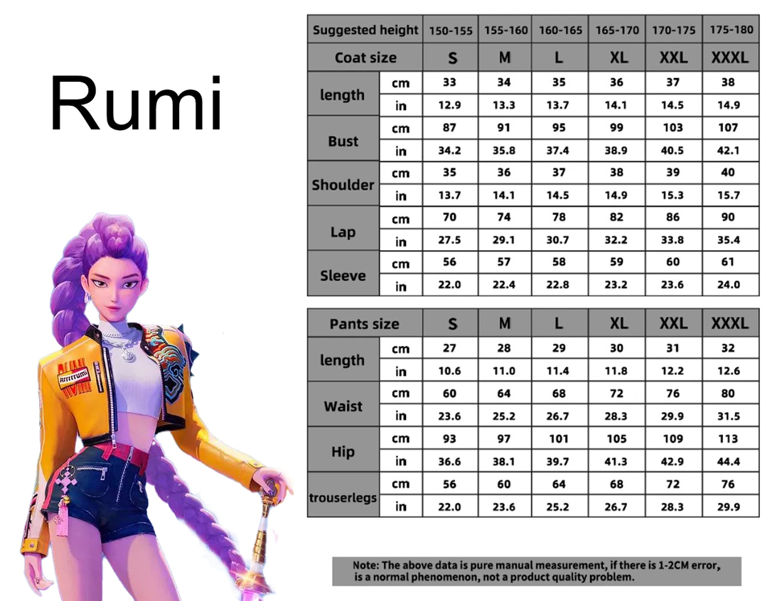 K-Pop Huntrix Rumi Cosplay  Costume Outfit & Wig Set