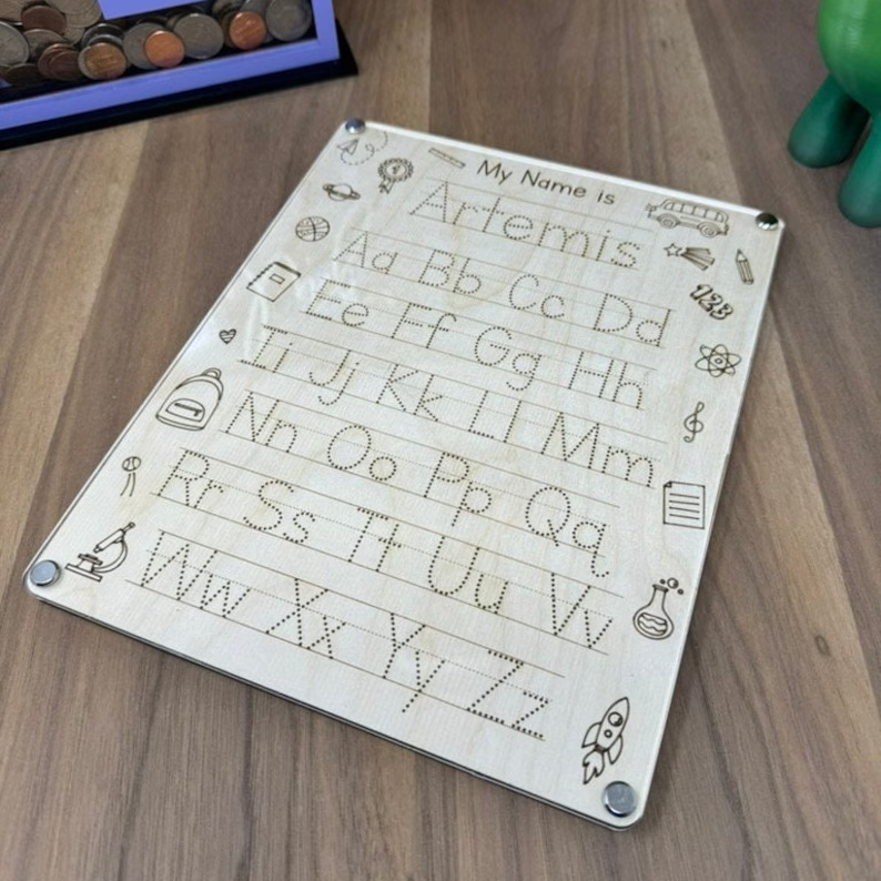 Personalized Alphabet Handwriting Tracing Board