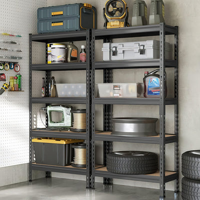 Craftpilot 35.4'x15.7"x70.8"  Storage Metal Garage Racks 5-Tier Black/White