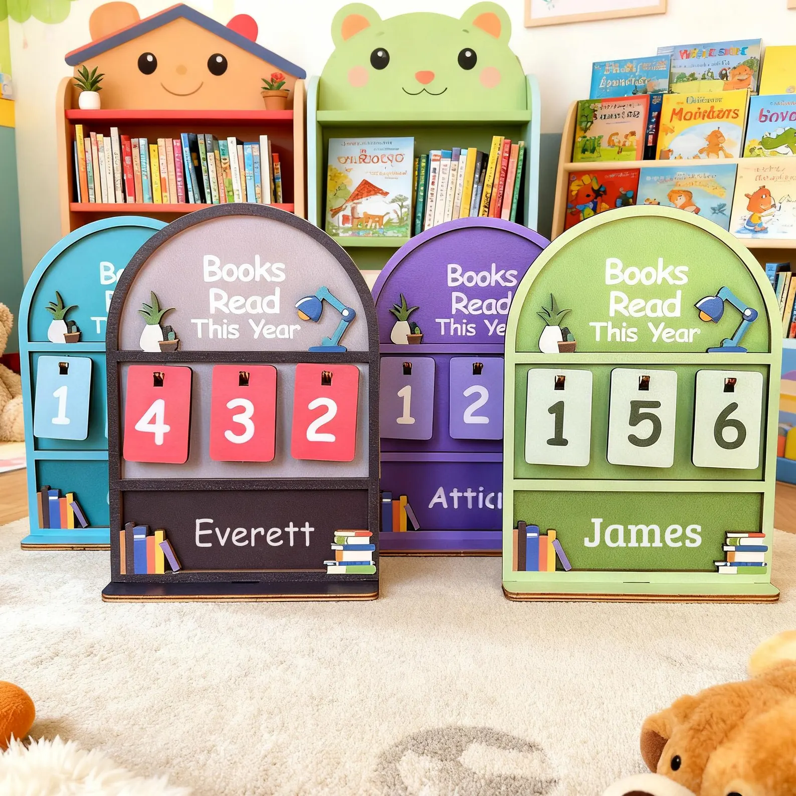 Personalized Books Read This Year Counter - Bookshelf Decor