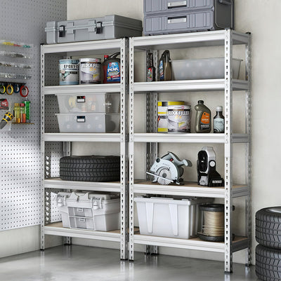 Craftpilot 35.4'x15.7"x70.8"  Storage Metal Garage Racks 5-Tier White/Black