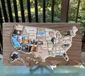 Craftpilot.co 50 States Wood & Acrylic Photo Map Dark Walnut