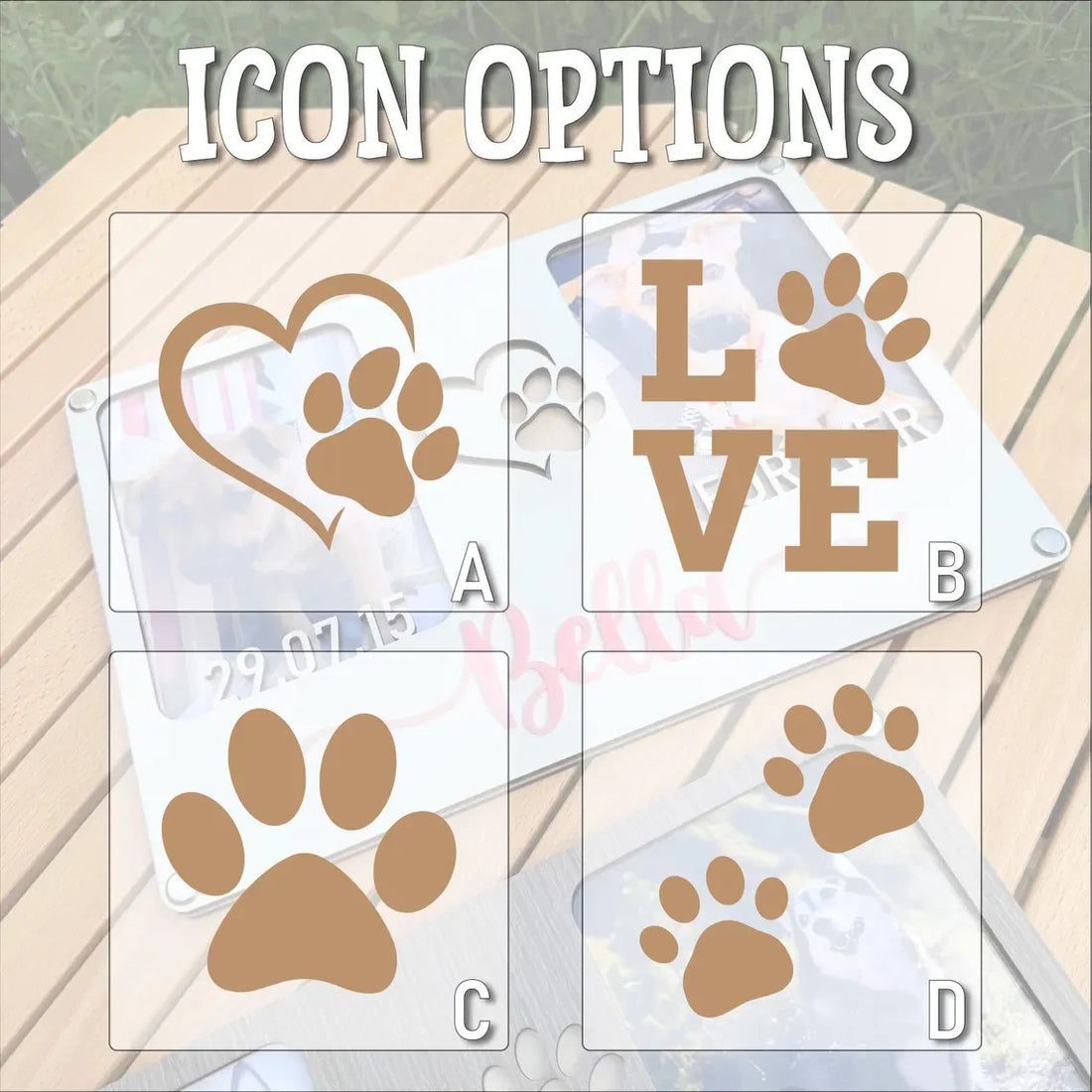 Personalized Pet Picture Frame with Stand