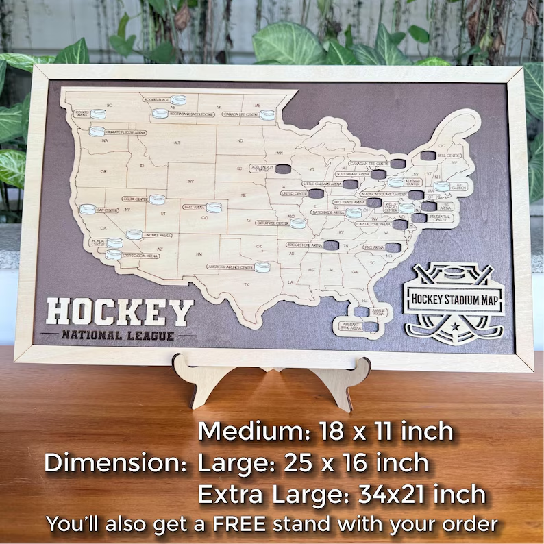 Personalized NHL Arena Travel Map - Ice Hockey Bucket List