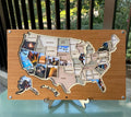 Craftpilot.co 50 States Wood & Acrylic Photo Map Walnut