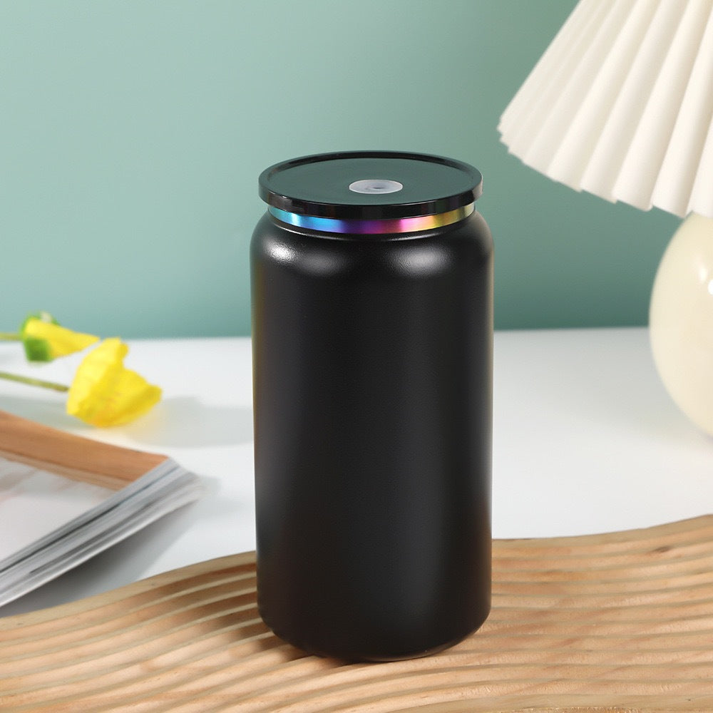 16oz Glass Cups with Lids and Straws Stainless Steel Tumbler - Pink