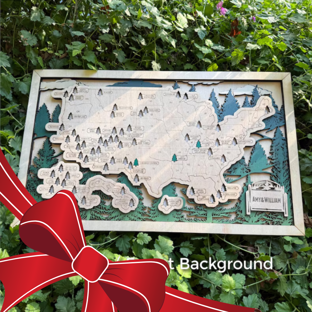 Personalized National Parks Travel Map with Frame