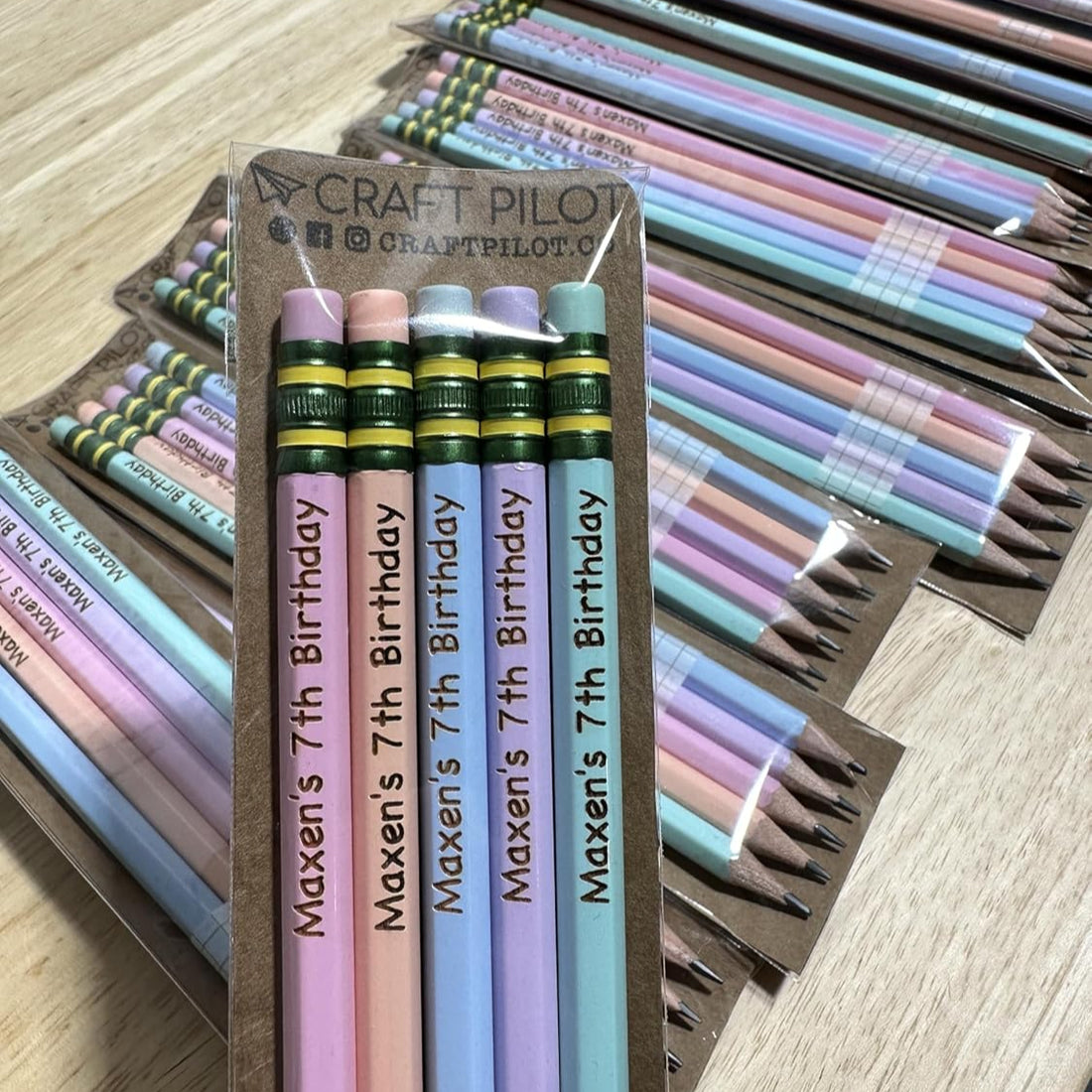 Personalized engraved pencils,Custom Made Engraved Pencils,Kindergarten elementary student teacher gift, back to school, teacher appreciation, Kid's gift（Pastel Colors） (5 PCS)