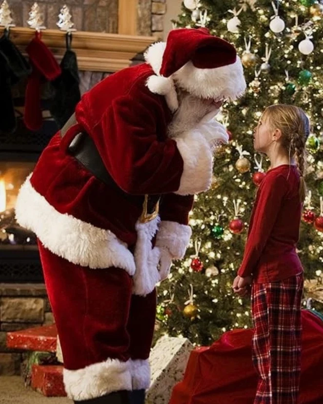 USA Santa Claus Suit Adult Costume - Deluxe Velvet Full Set, Red, Sizes M To 3XL