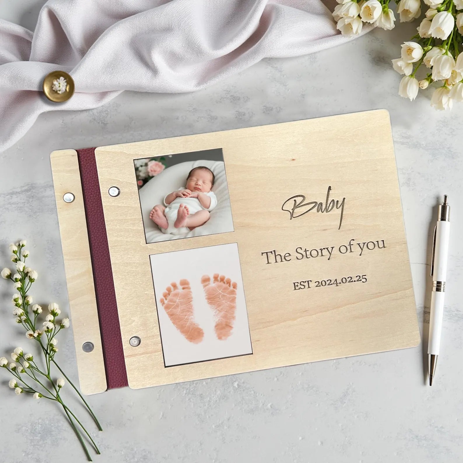 Craftpilot Wooden Baby Shower  Guest Book