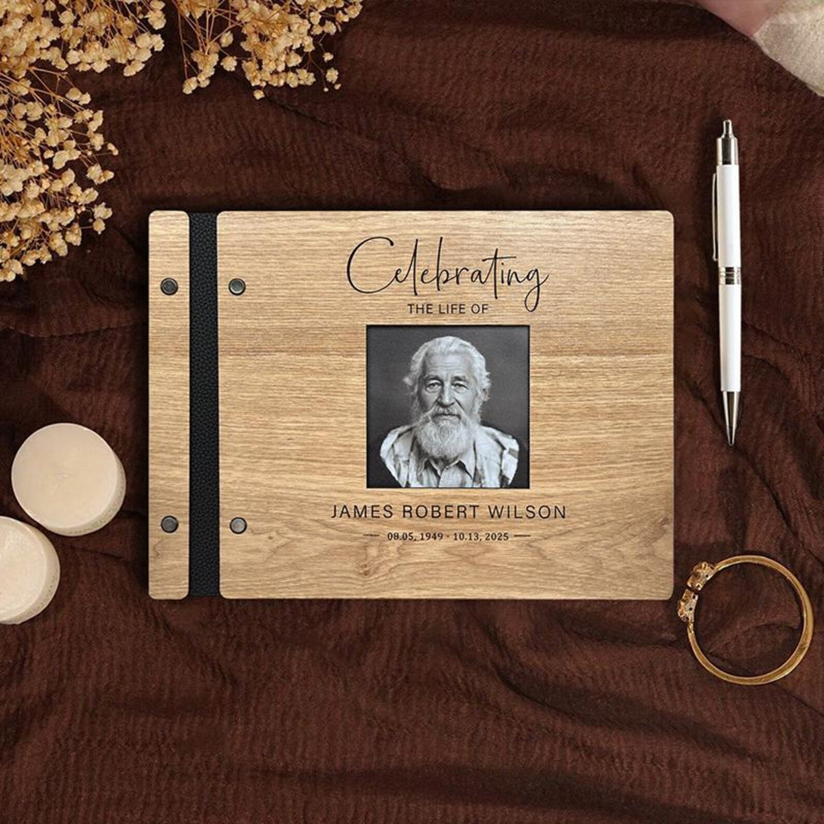 Memorial Guest Book with Photo Cover