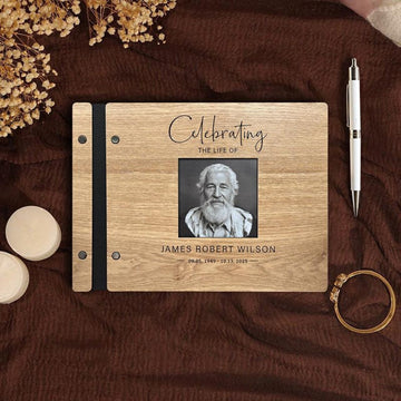 Memorial Guest Book with Photo Cover