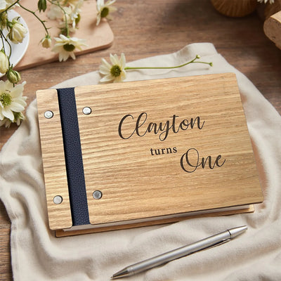 Craftpilot Wedding Sign In Guest Book (Maple Wood Cover)