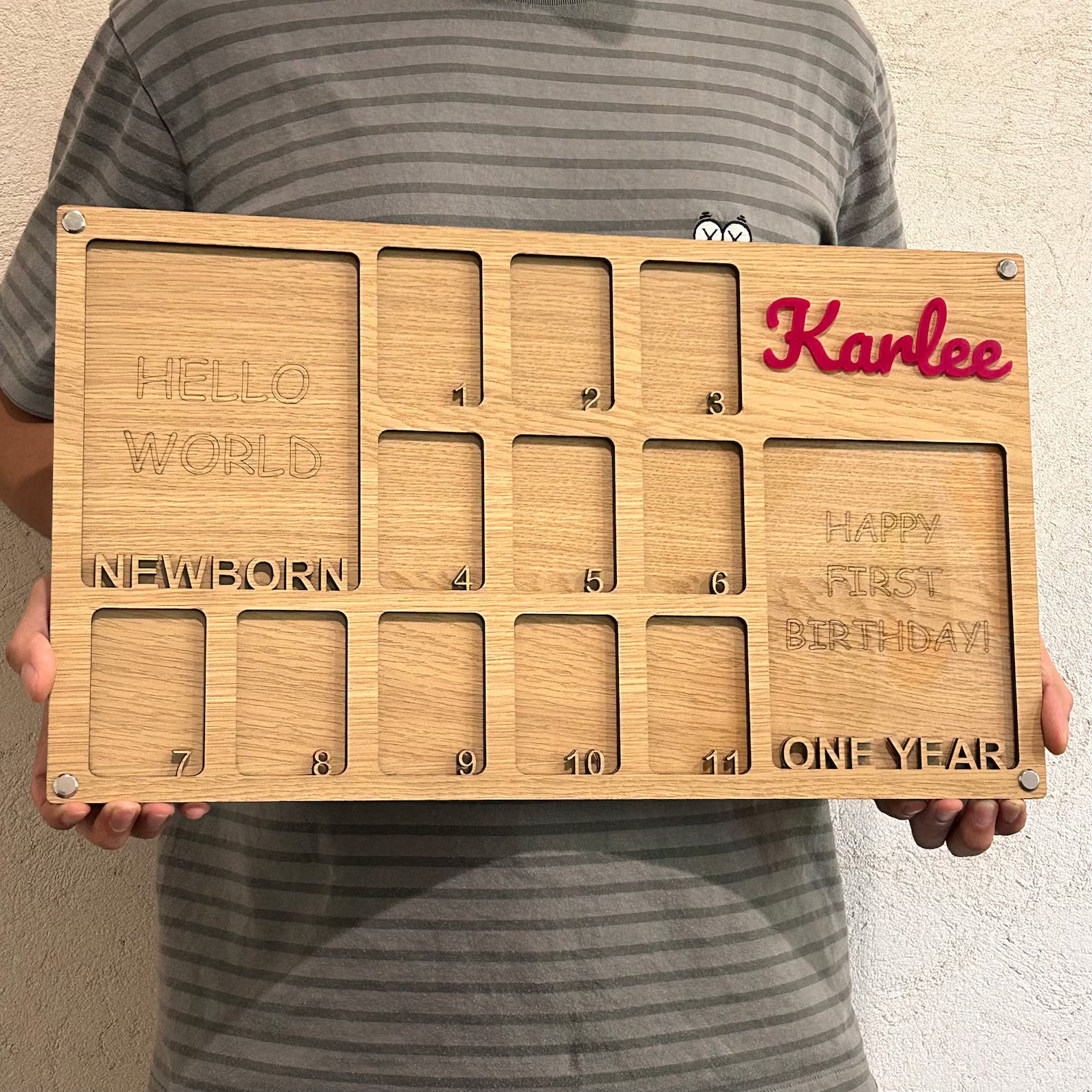 Personalized Baby First Year Photo Frame - Monthly Milestone