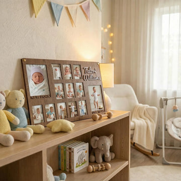 Personalized Baby First Year Photo Frame - Newborn to One Year