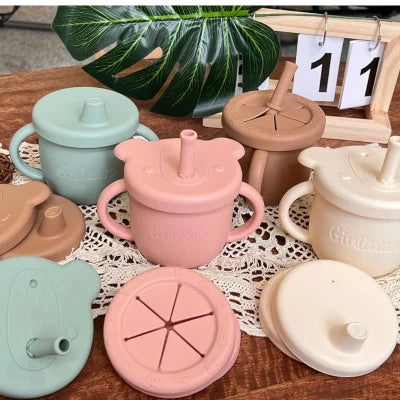 Craftpilot Custom Name Silicone Baby Snack Cup with Handle - New Baby Gift