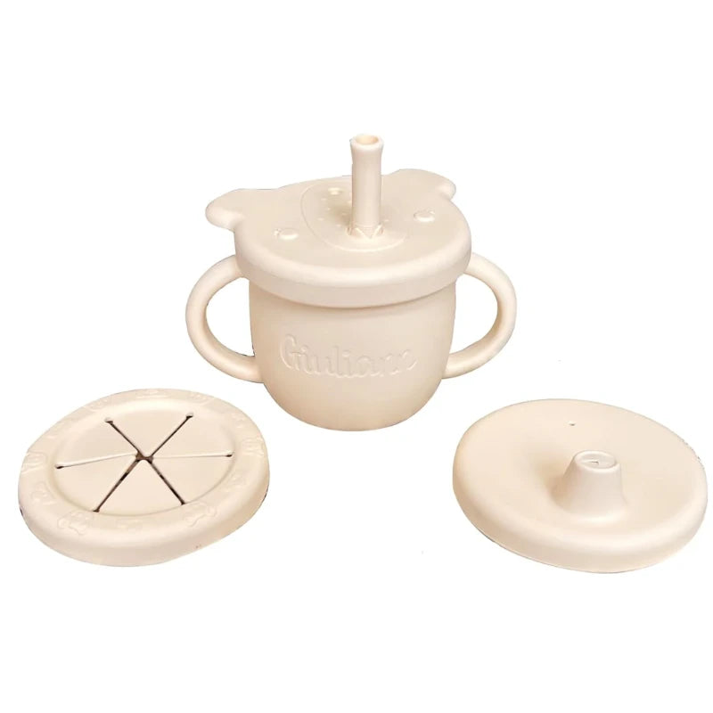 Craftpilot Custom Name Silicone Baby Snack Cup with Handle - New Baby Gift