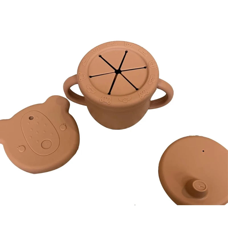 Craftpilot Custom Name Silicone Baby Snack Cup with Handle - New Baby Gift