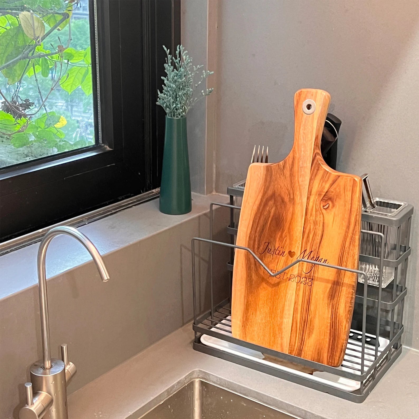 Personalized Charcuterie Board with Handle, Cheese Board for Couples