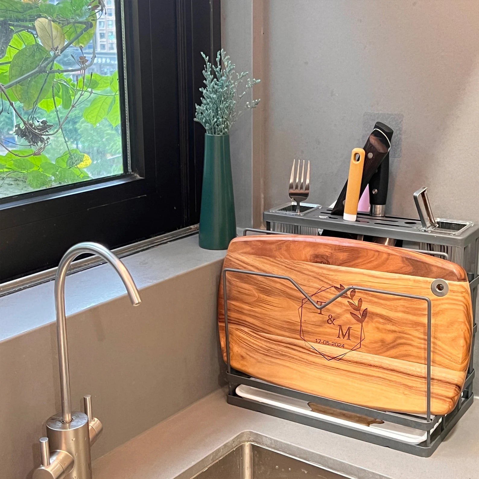 Personalized Appetizer Serving Tray for Couples - S/L