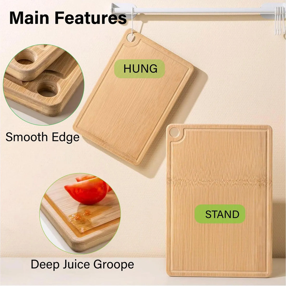 Kitchen Conversions Chart Bamboo Cutting Board