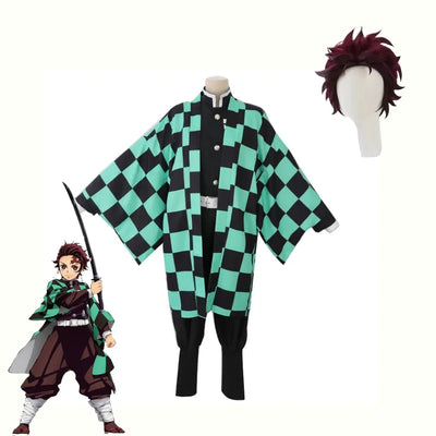 Craftpilot Demon Slayer Tanjirou Cosplay + Wig Set Outfit Only