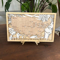 Craftpilot 3D Wooden MLB Stadium Map with Frame - M Size 18