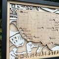 Craftpilot 3D Wooden MLB Stadium Map with Frame - M Size 18