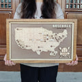 Craftpilot.co Personalized MLB Stadium Map - Baseball Fan Gift Walnut Frame