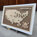 Craftpilot.co Personalized MLB Stadium Map - Baseball Fan Gift White Frame