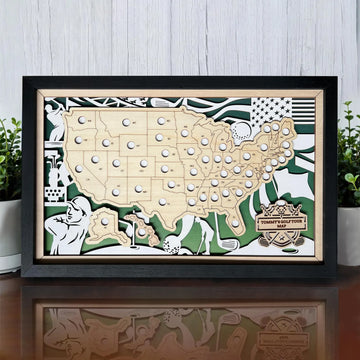 Custom Golf Course Map with Push Pins