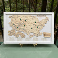 Craftpilot.co Personalized US National Parks Adventure Map with Push Pins White Frame