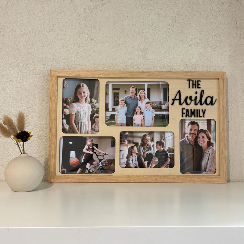 Craftpilot Personalized Family Photo Display - Available in 4 Frame Colors