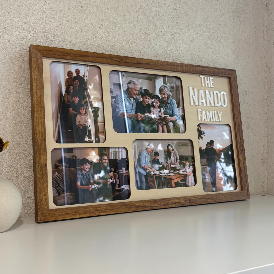 Craftpilot Personalized Family Photo Display - Available in 4 Frame Colors