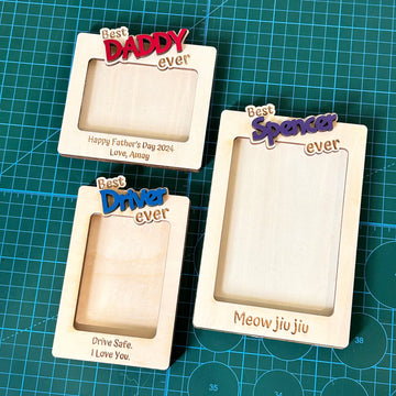 Personalized Photo Frame with Visor Clip or Magnet