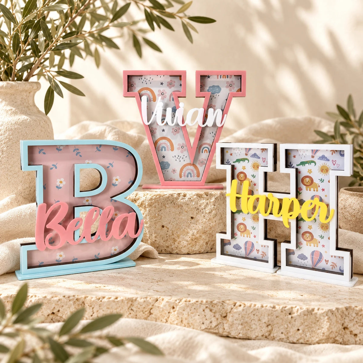 Custom Name Letter Piggy Bank - Nursery Decor