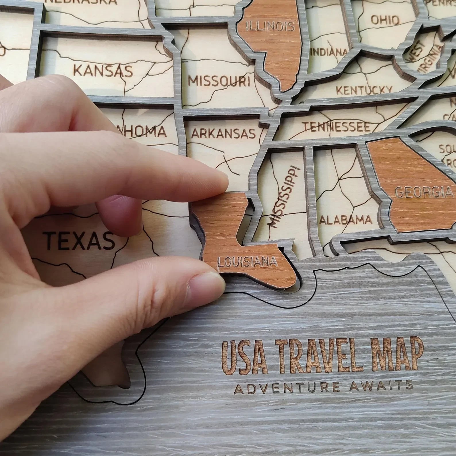 Craftpilot.co Custom Wooden USA Map Puzzle