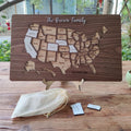 Craftpilot.co Custom Wooden USA Map Puzzle Dark Walnut