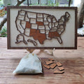 Craftpilot.co Custom USA Travel Map - 50 States Checklist Dark Walnut