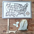 Craftpilot.co Custom USA Travel Map - 50 States Checklist White